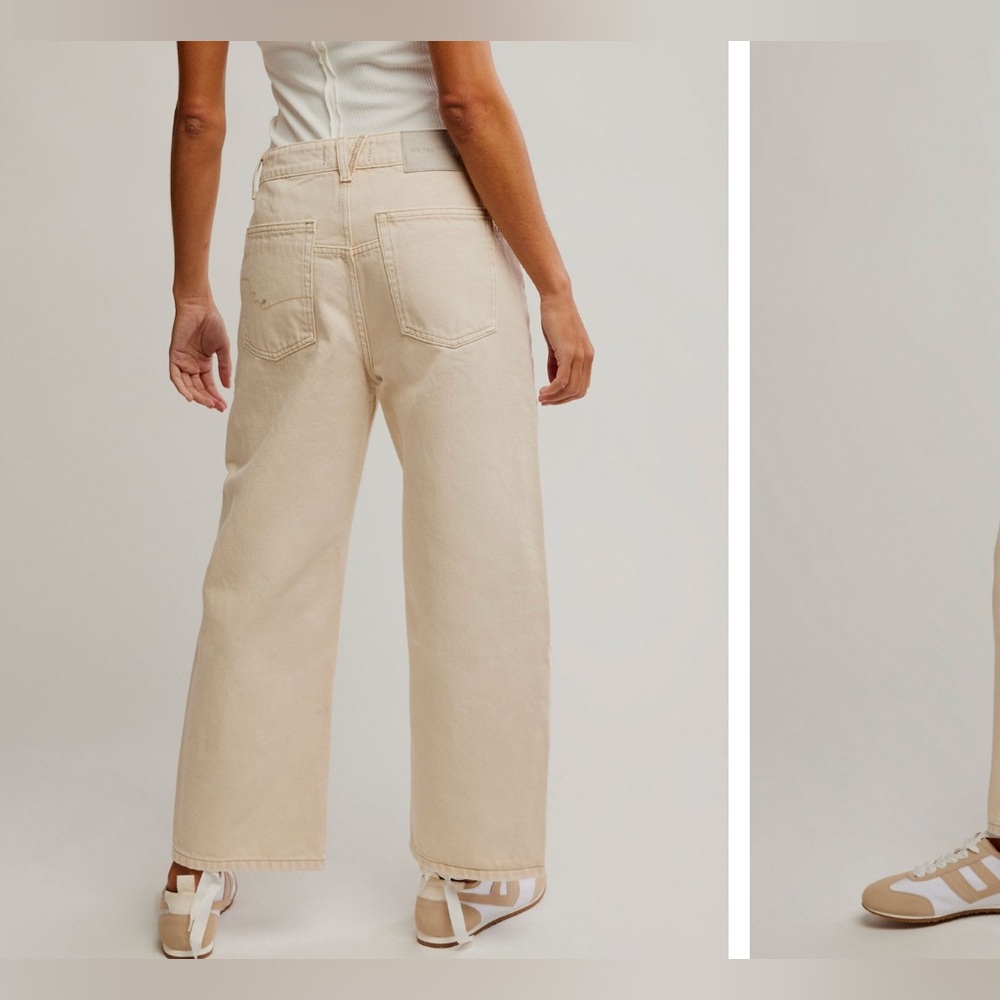 NWOT Free People We The Free Deep Trance Dropped Boyfriend Jeans casual khaki 25 - Picture 4 of 12